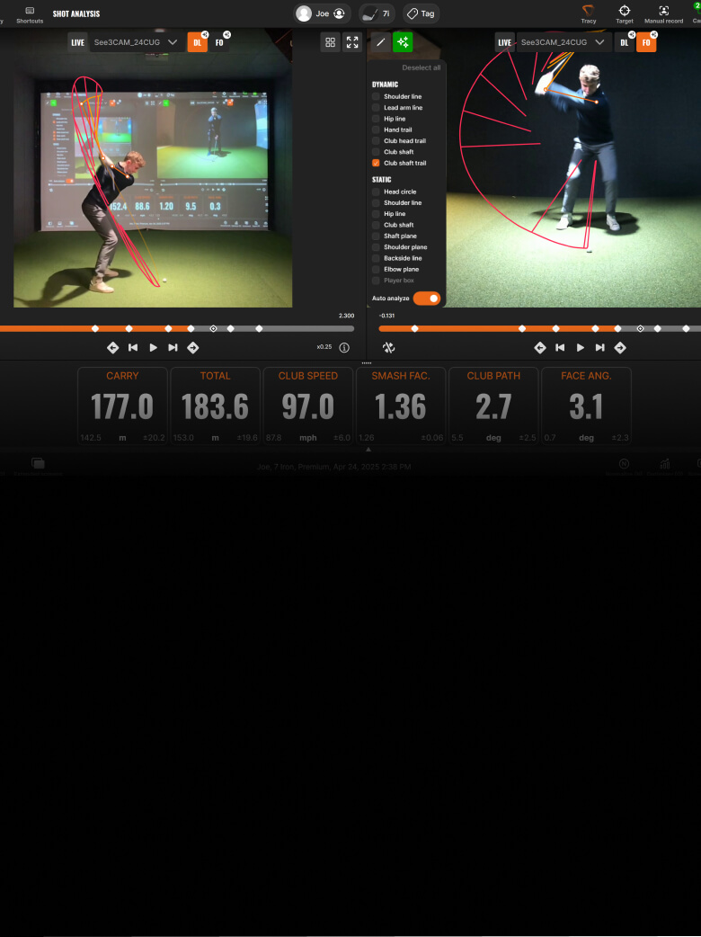 Trackman AI motion analysis screens TPS 10.1