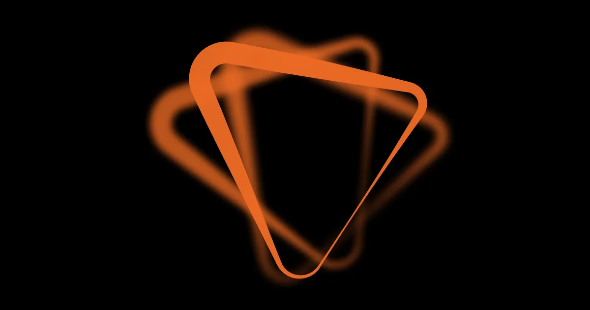 Trackman's AI coach Tracy logo, an orange triangle